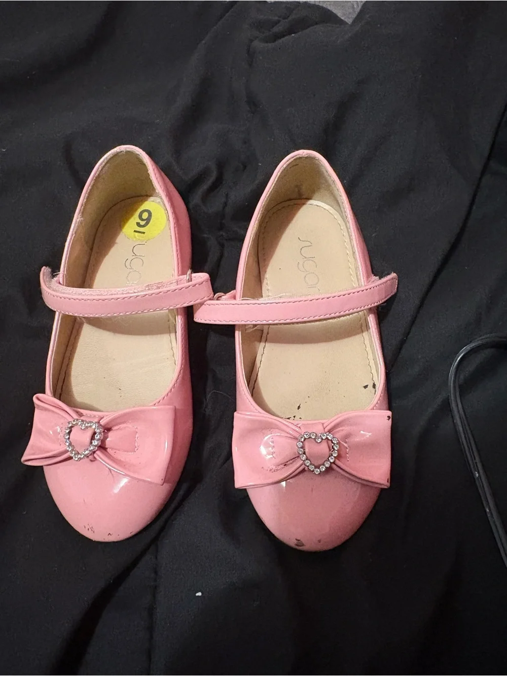 Kids Pink Heart Bow Mary Jane Shoes